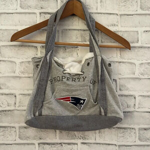 New England Patriots Little Earth gray recycled sweatshirt purse 14x10.5 inches